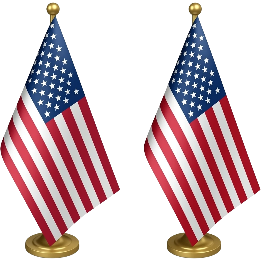 US flag but double emoji