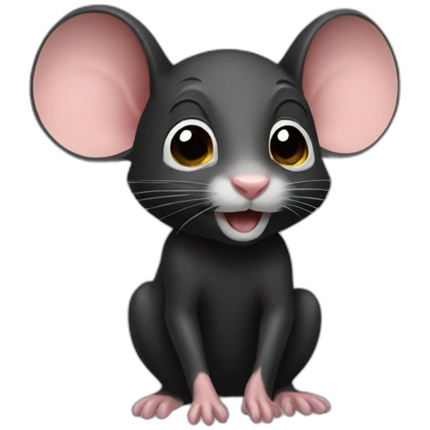 Ratón negro emoji
