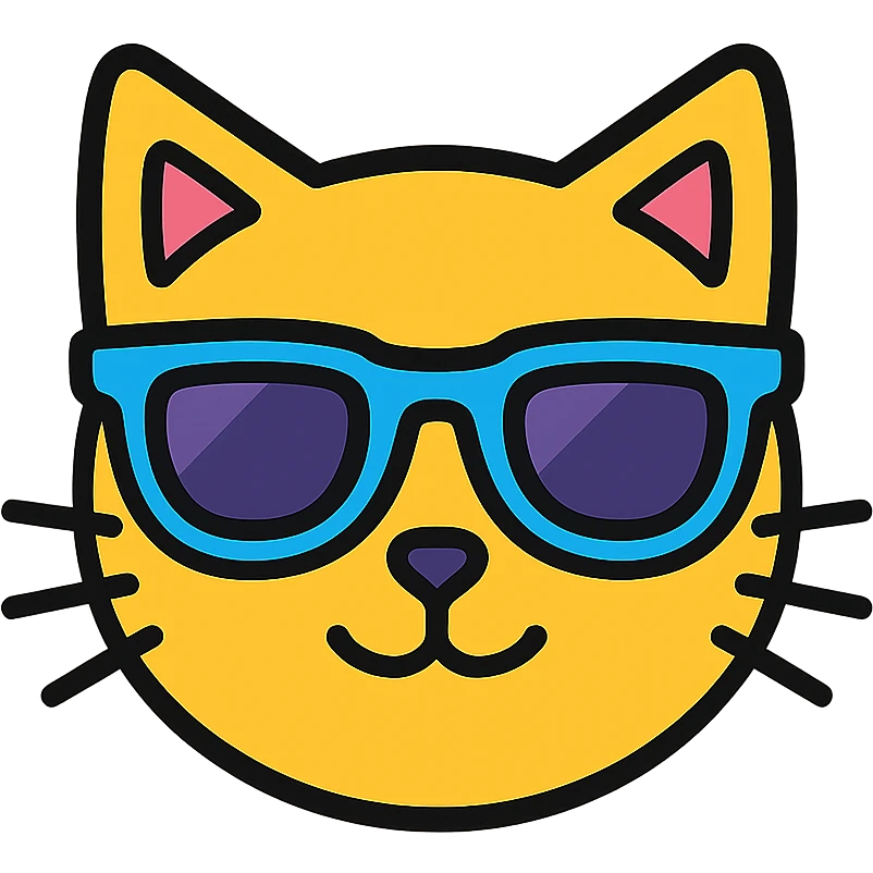 A cat wearing sunglasses emoji