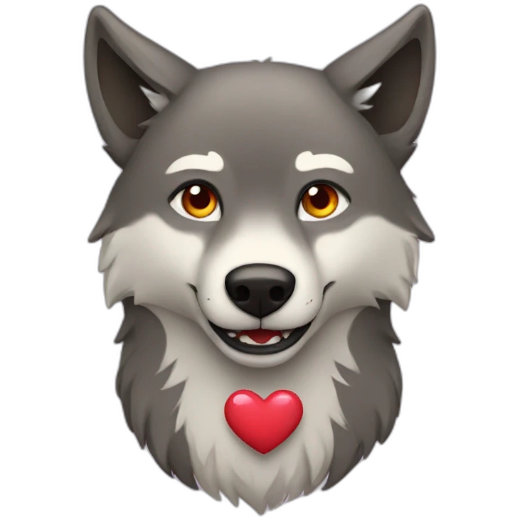 Wolf with heart emoji