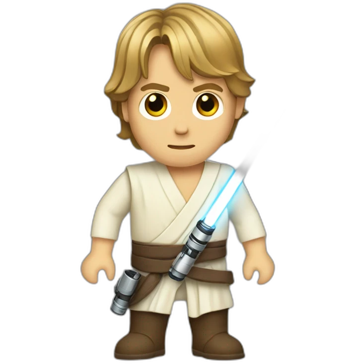 Luke skywalker with lightsaber emoji