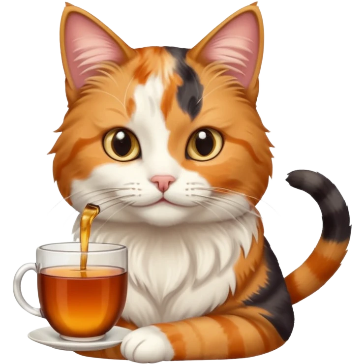 Çay içen kedi emoji