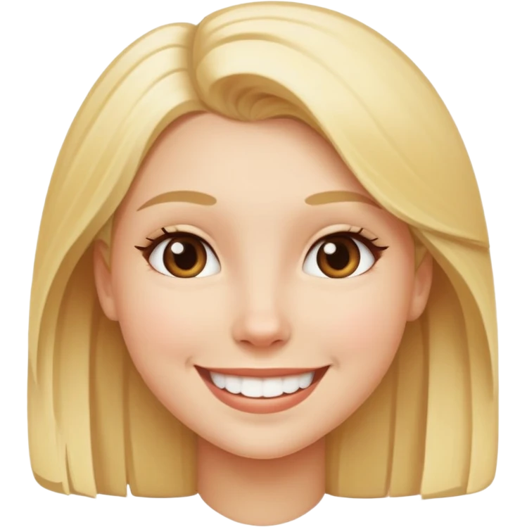 blonde girl smiling emoji
