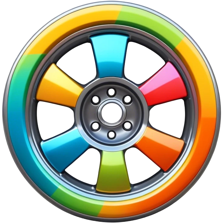 Wheels with different colours sections  emoji