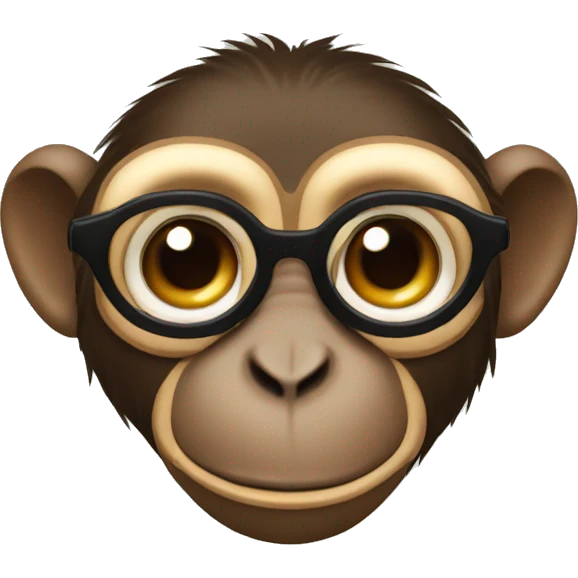 monkey with eyeglass but eyeglass on monkey's head emoji