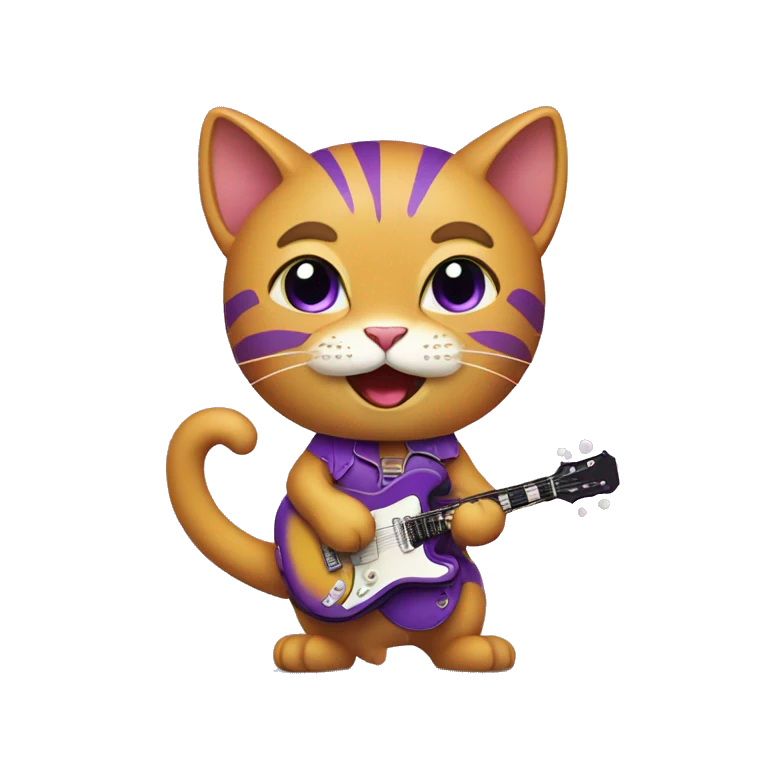 purple cat singing, cat in Elvis presley costume emoji