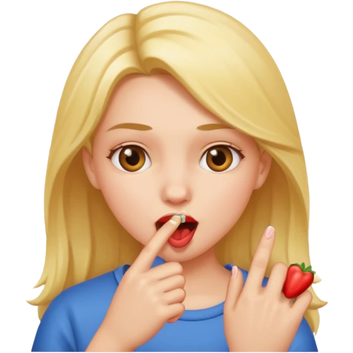 Una chica mordiendo su dedo  emoji