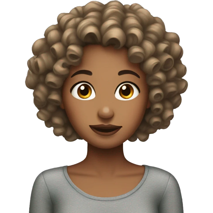 Girl with curly hair and long nails  emoji
