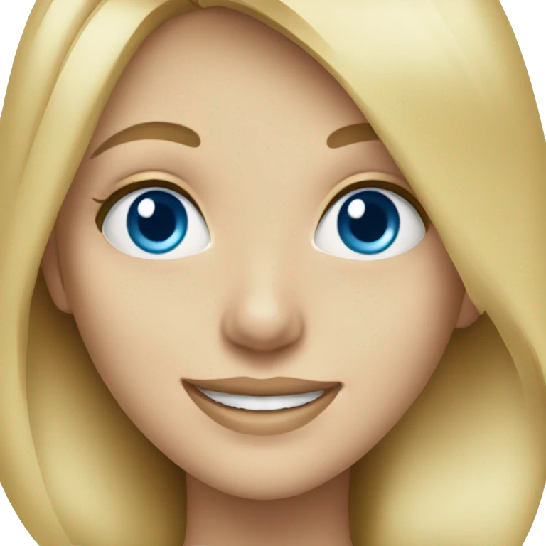 blonde girl smiling Portrait with Blue eyes emoji