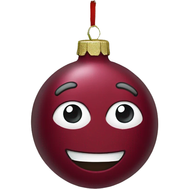 Wine red Christmas ornament  emoji