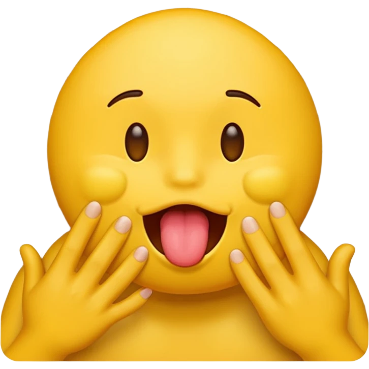 A licking emoji with hands. Imagine there’s a wall at the side and the emoji is licking it while holding it with it’s hands emoji