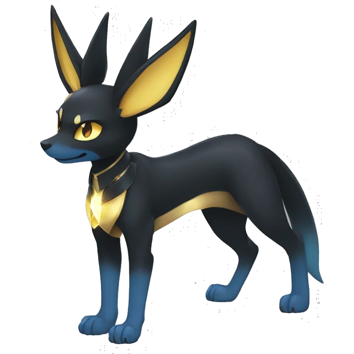 Shiny Sparkle Chibi Anubis-Umbreon-Lucario-Fakémon full body emoji
