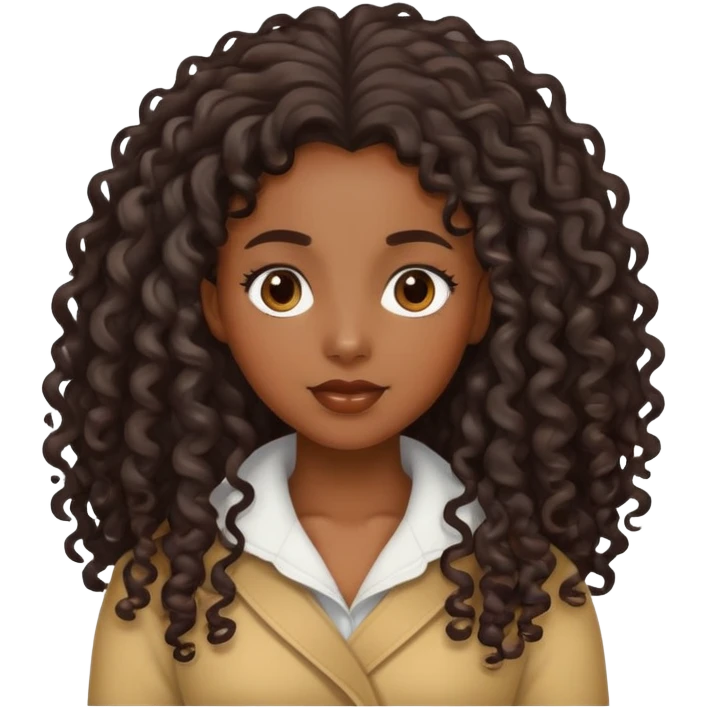 Black girl with long curly hair  emoji