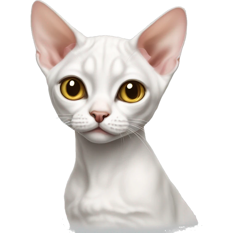 Devon rex white cat emoji