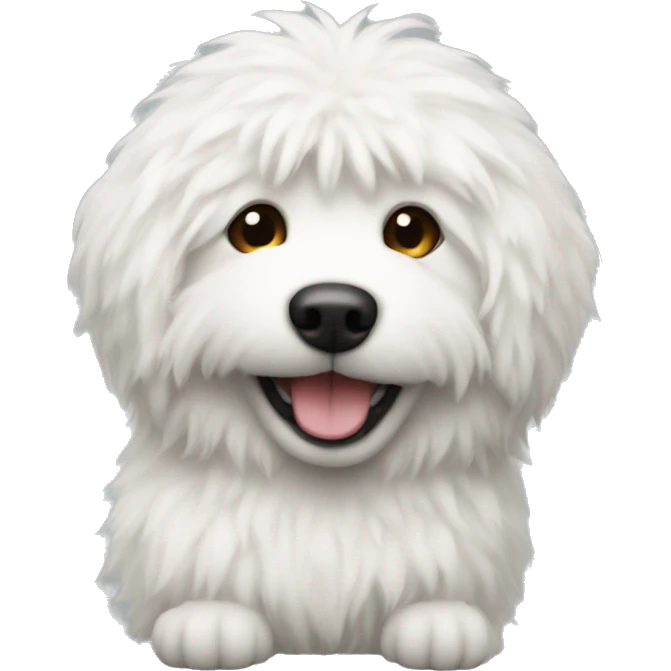 white fluffy dog emote emoji