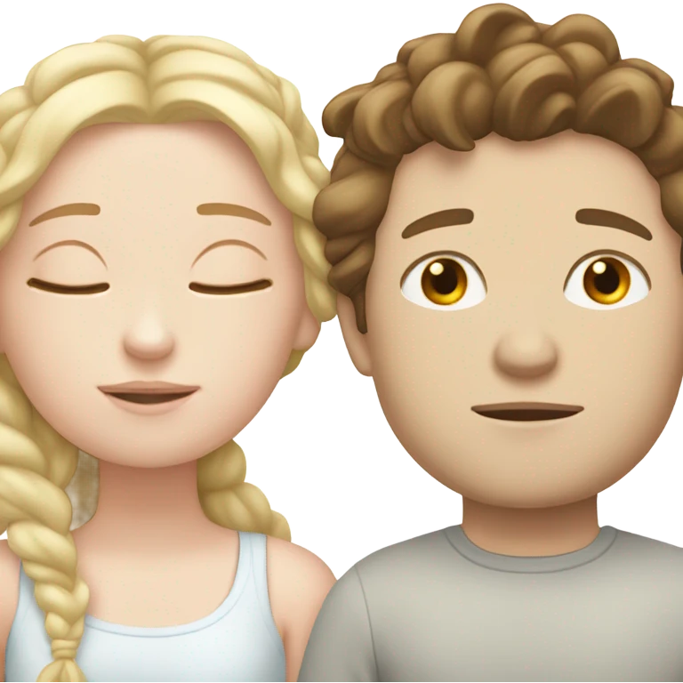 a white girl and boy sleeping emoji