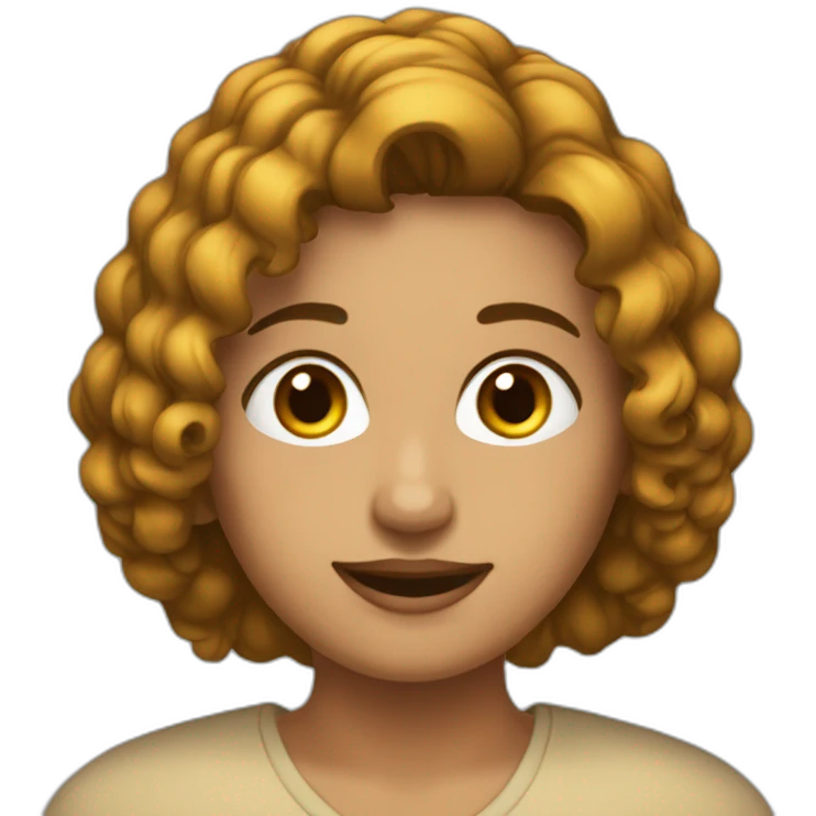Maestra pelo castaño corto tipo bob emoji