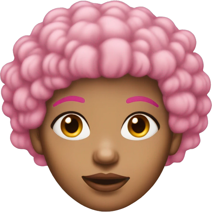 light skin girl with pink afro hair and nose pierced  emoji