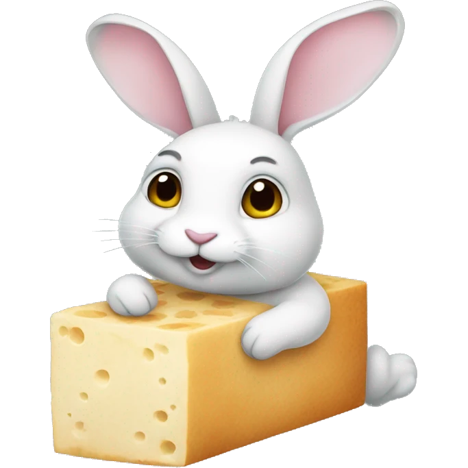 Rabbit holding a tofu emoji