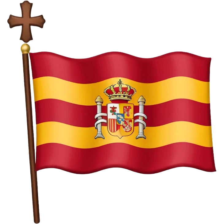 Bandera Imperio Español Blanca con la cruz de borgoña en rojo emoji