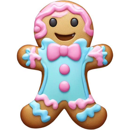 Pastel gingerbread man emoji