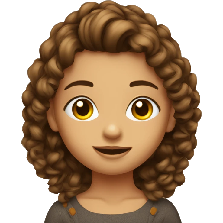 Girl,boucle,brun emoji