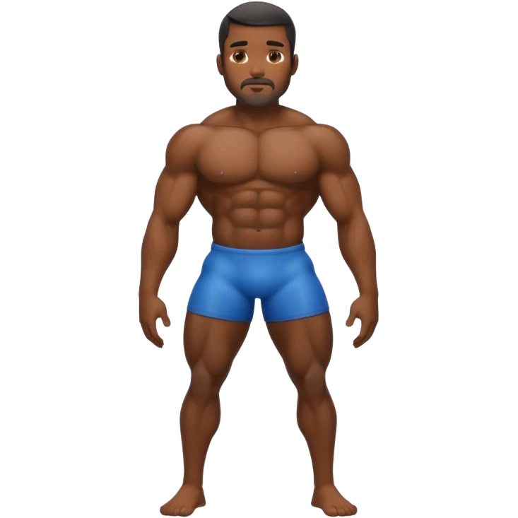 Giant big booty black very oily man back towards viewer whole body view  emoji