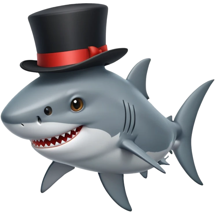 Sharkwith a top hat emoji