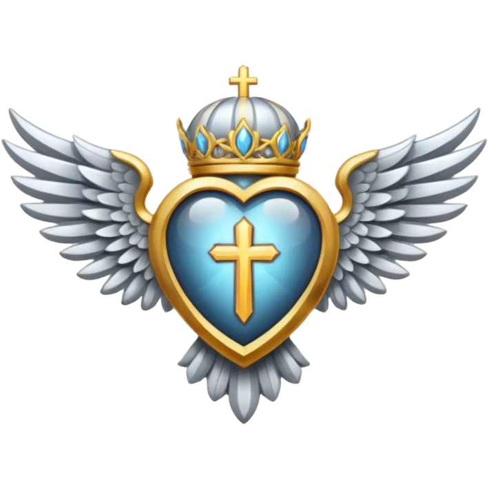 holy emblem with silver wings  emoji