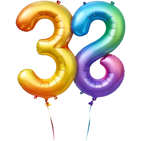 Balloons that say 34 emoji