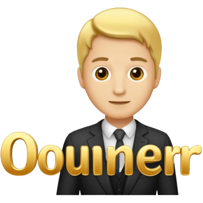 word "Owner" in golden letters emoji