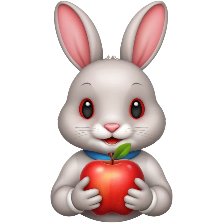 Happy rabbit same apple emoji  emoji