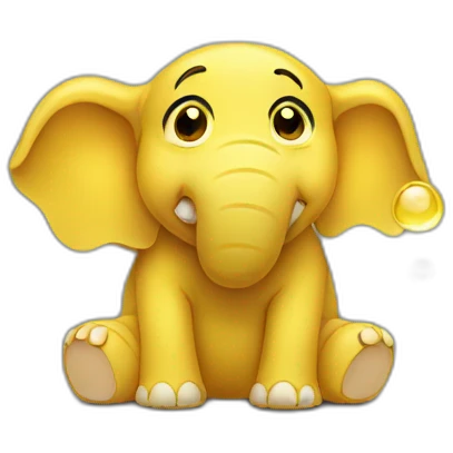Yellow elephant cry emoji