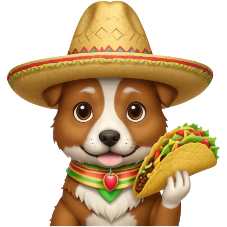 A Italian dog with sombrero and taco emoji