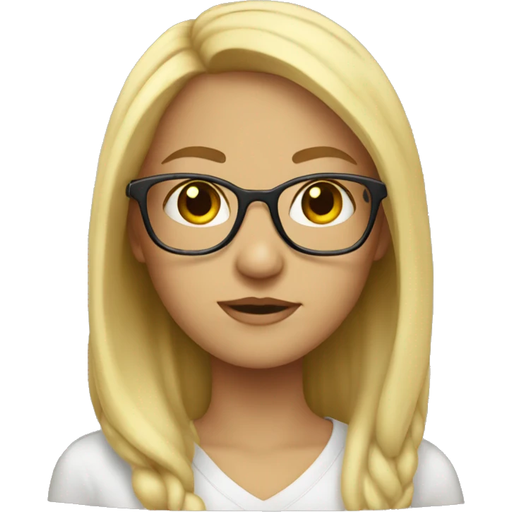 blonde girl with glasses emoji