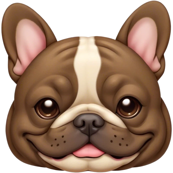 Cinematic Meme-Worthy Chubby Sleeping Brindle French Bulldog Portrait Emoji, Head resting peacefully with a contented smile, showcasing a delightfully chubby build and a luxuriously soft brindle coat with subtle fawn highlights, eyes shut in a serene nap, Simplified yet hilariously adorable features, highly detailed, glowing with a soft, drowsy light, high shine, relaxed and utterly lovable, stylized with an air of playful laziness, bright and heartwarming, soft glowing outline, capturing the essence of a comically sleepy companion, so meme-worthy it feels like it could instantly become the next viral sensation of adorable slumber! emoji