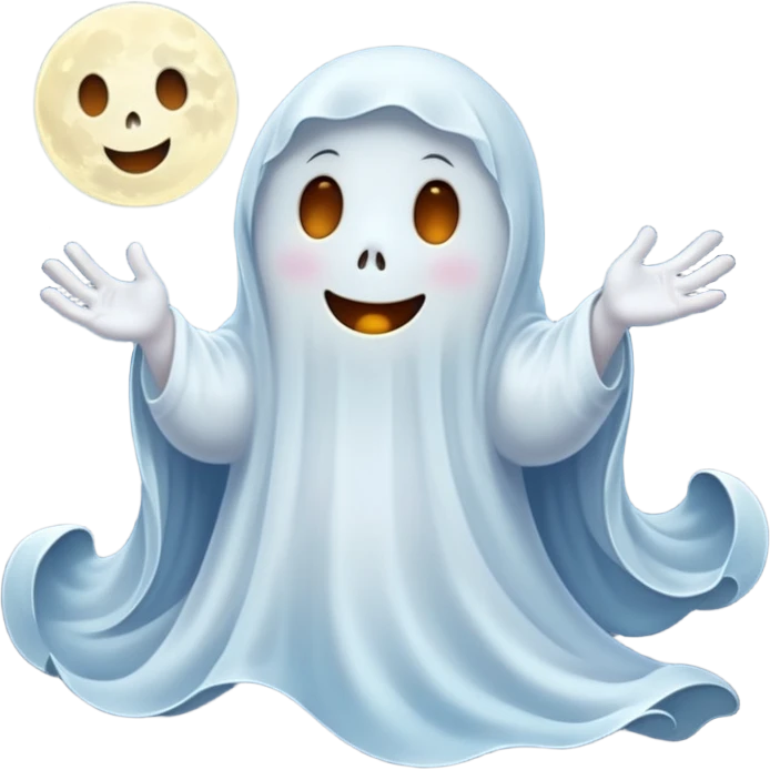 👻🌙✨ Friendly ghost under moonlight emoji