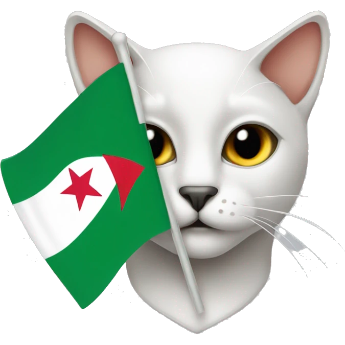 Cat with algerian flag emoji