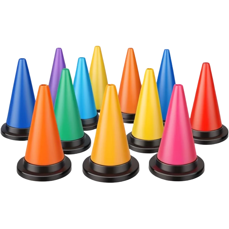 colorful Cone markers
 emoji