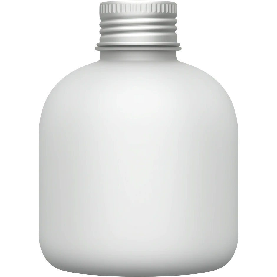 Botella blanca . Tapa de rosca o sport. Forma simple, sin etiquetas. emoji