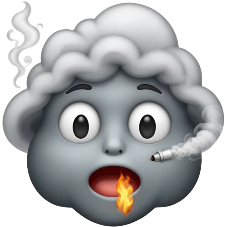 smoke coming from the mouth emoji