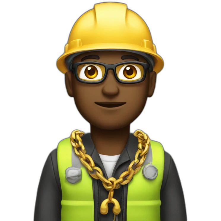 engineer swagged up with gold chain emoji