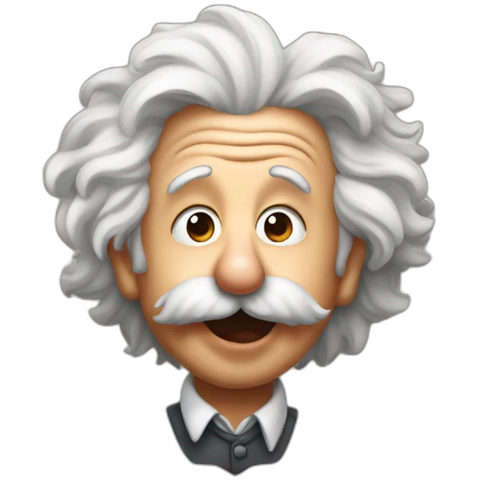 Albert Einstein sticking his tongue out emoji