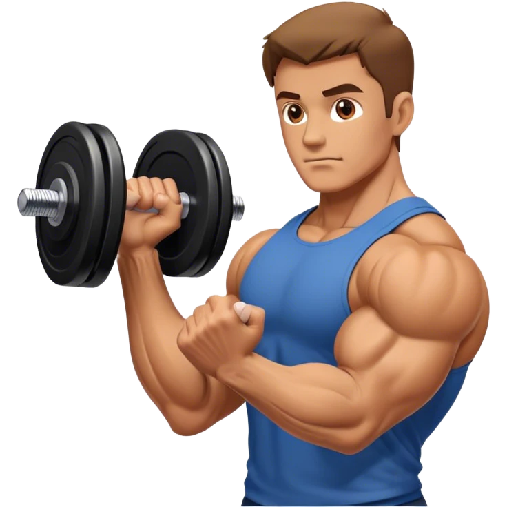 man seated dumbbell wrist curl emoji