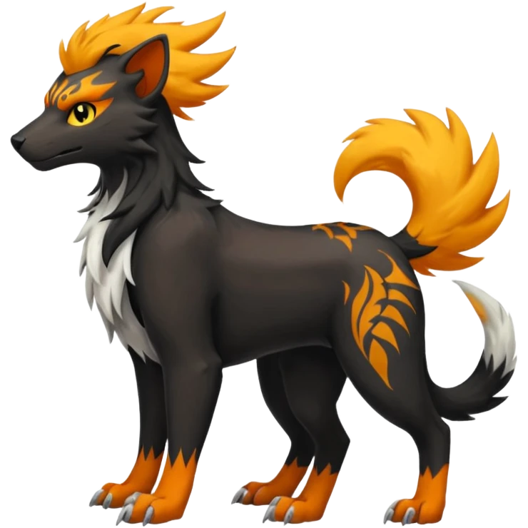 Houndoom-Tigress-Luxray-Silvally-Gryphon-fusion (full body) emoji