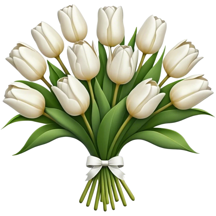 white tulip bouquet  emoji