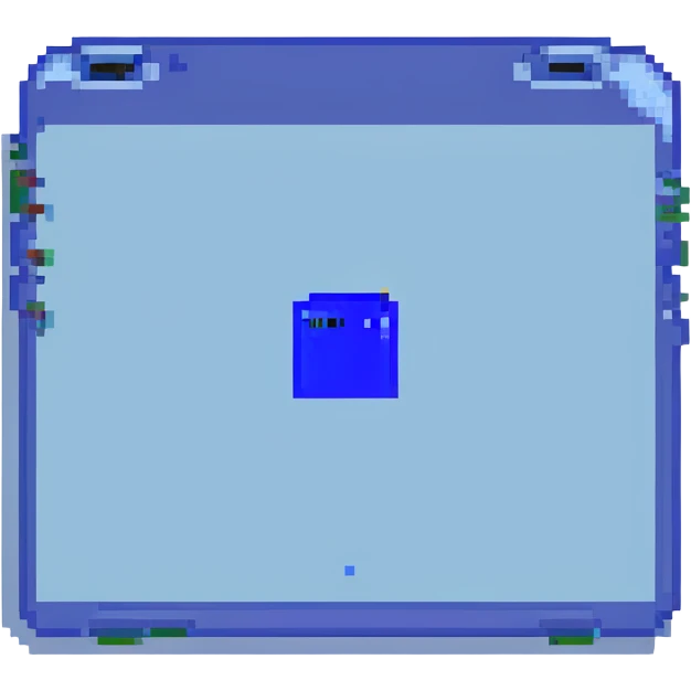 Blue screen with tiny ":(" emoji