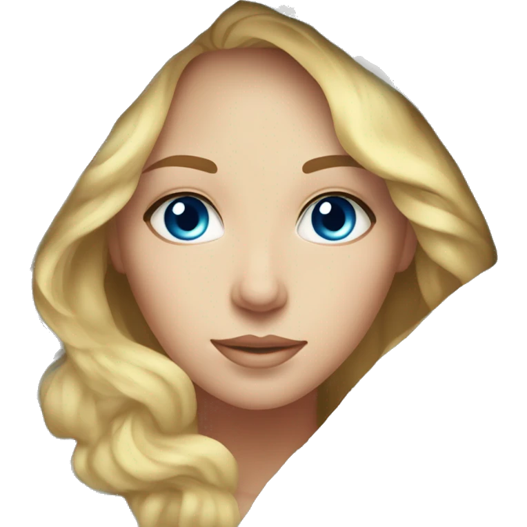 Blue eye, soft waved blonde hair women, with blanket  emoji
