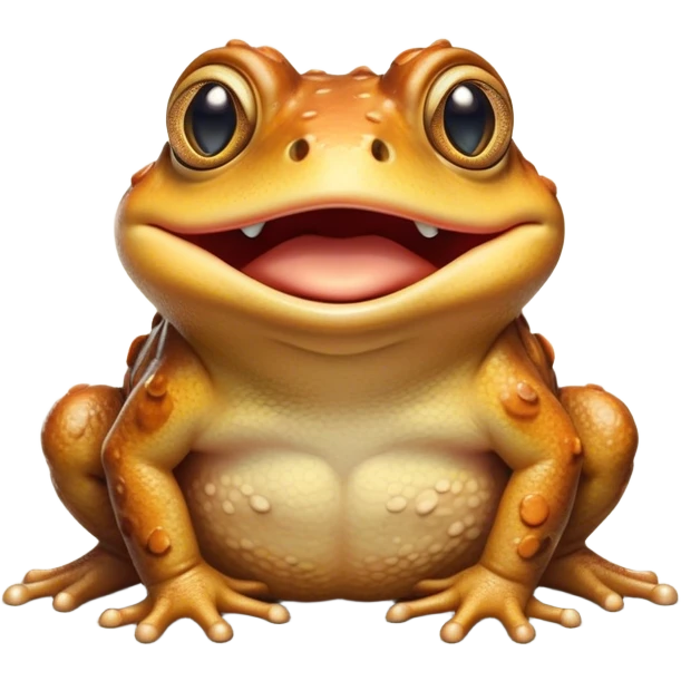 Cinematic Comical Toad Portrait Emoji, Head tilted dramatically with an exaggeratedly amused expression, featuring a robust, bumpy body with wide, comically expressive eyes full of playful disbelief and a quirky, textured face, Simplified yet hilariously expressive features, highly detailed, glowing with a slightly sassy woodland glow, high shine, dramatic yet playful, stylized with an air of quirky amphibian mischief, soft glowing outline, capturing the essence of a meme-worthy toad that looks ready to side-eye its way into viral fame! emoji