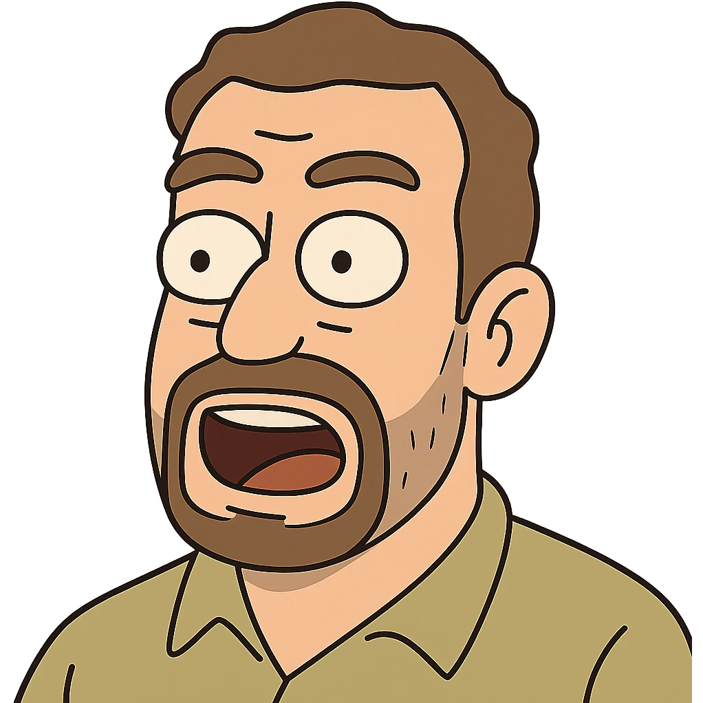 a man's face, mouth open as if speaking, expressive, close-up, animated style emoji